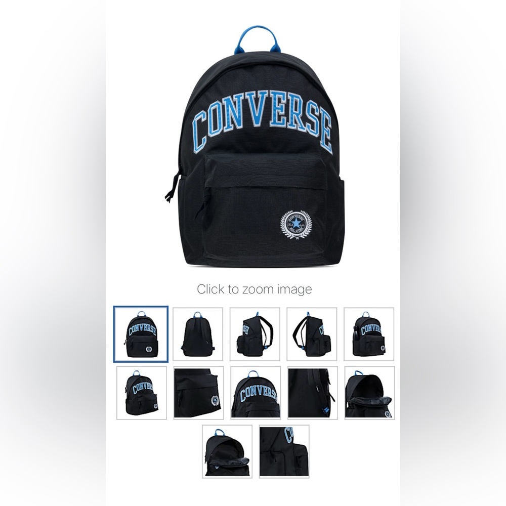 (NEW) Converse Varsity Backpack/Bookbag with Padded Laptop Pocket, Black